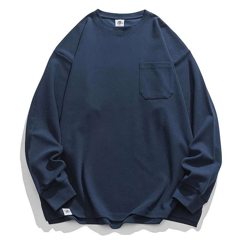 solid color long sleeve sweatshirt, view 6 - MRSLM