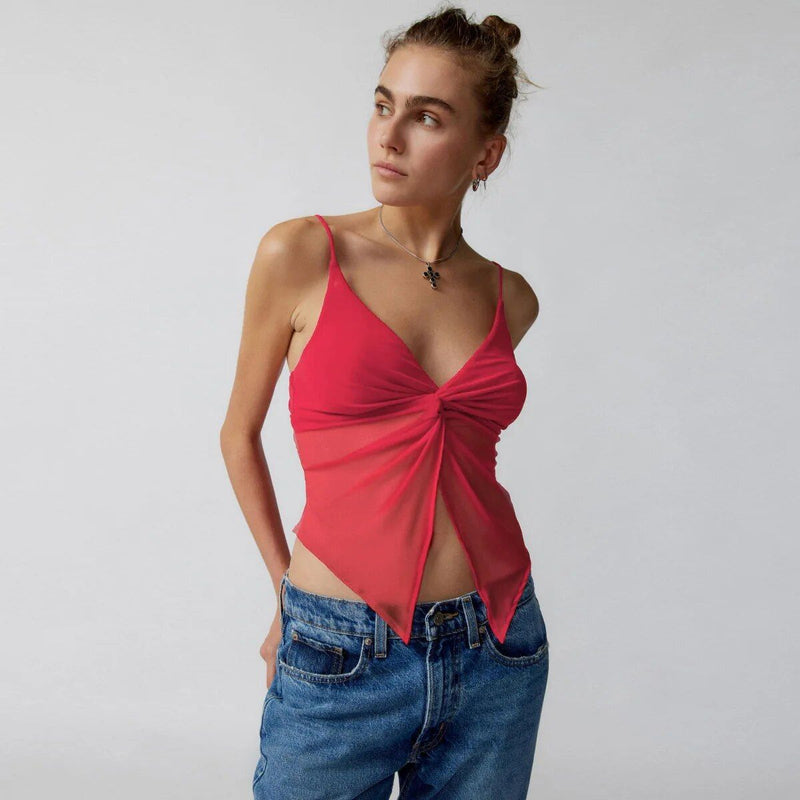 Mesh patchwork crop top, view 4 - MRSLM