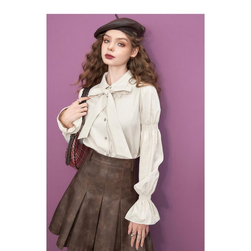 long sleeve casual office blouse, view 3 - MRSLM