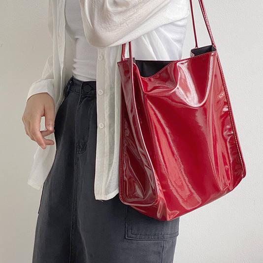 PU leather bucket shoulder bag - MRSLM