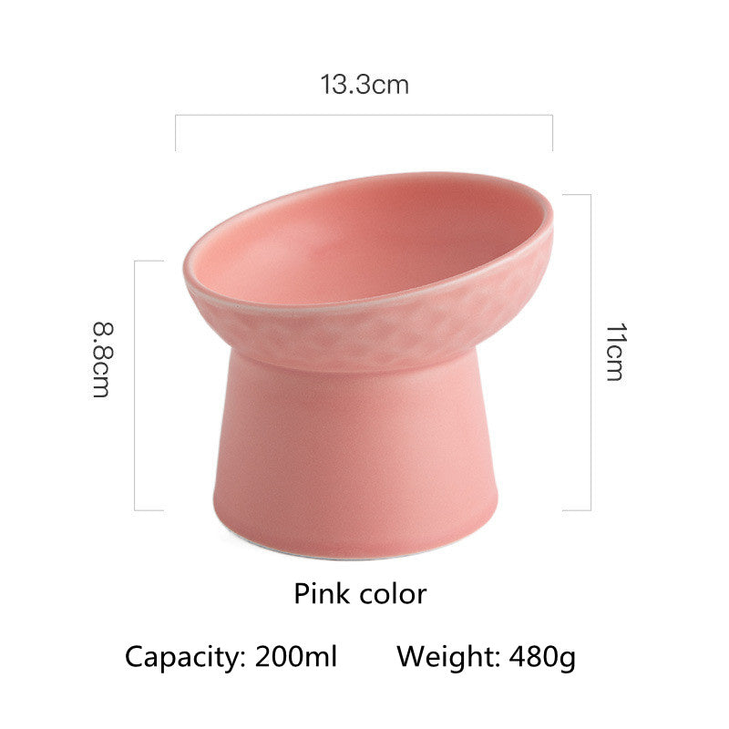 elevated ceramic pet bowl, view 2 - MRSLM