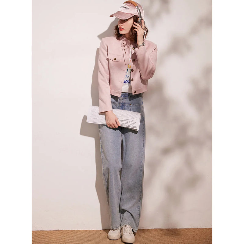 adjustable stand collar short jacket, view 2 - MRSLM