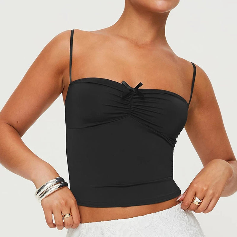 black backless crop top - MRSLM