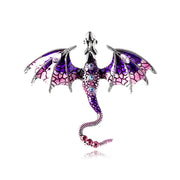vintage enamel flying dragon brooch, view 2 - MRSLM