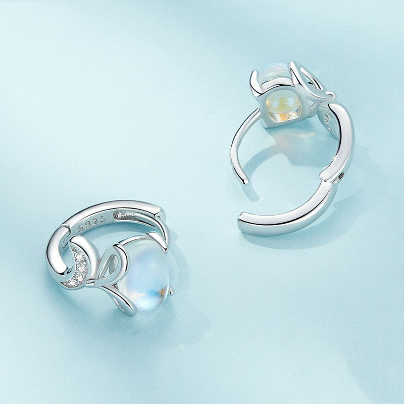 s925 silver fox moonstone earrings, view 6 - MRSLM