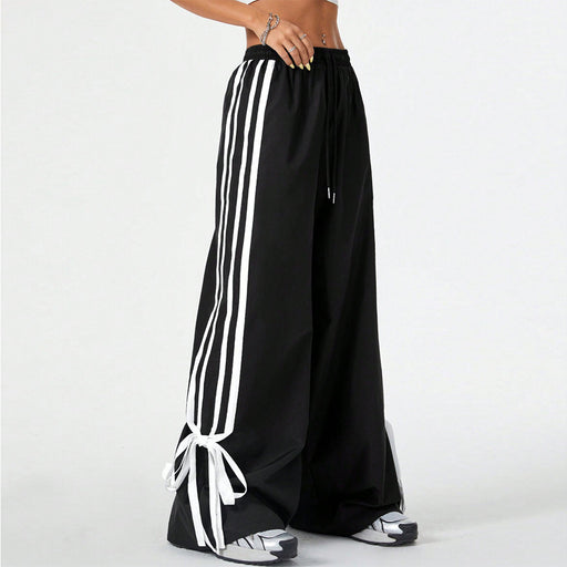 women's high waist wide-leg trousers in black - MRSLM