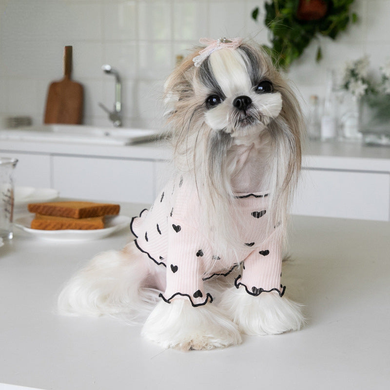 embroidered bear waffle pet vest, view 2 - MRSLM