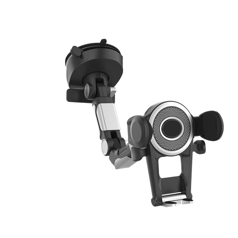 Universal 360° Rotating Car Phone Holder with Suction Cup & Retractable Number Plate Design