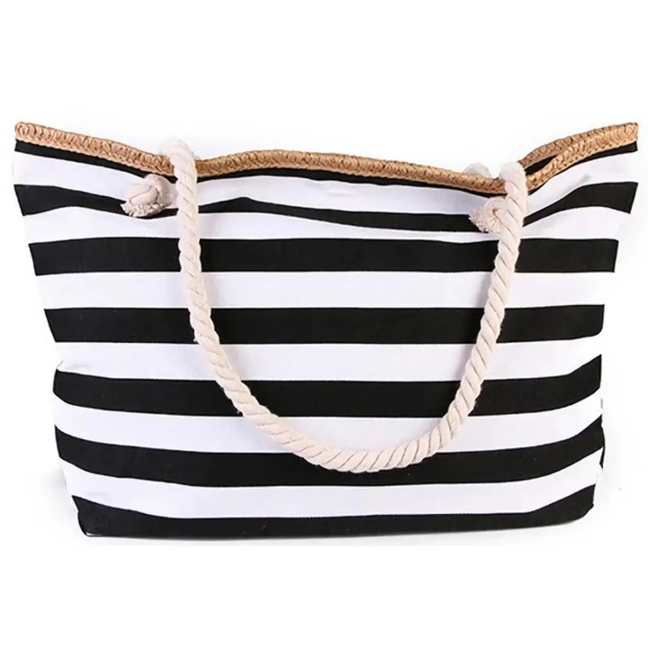 Women’s Large Striped Beach Tote Shoulder Bag