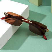 retro wooden frame sunglasses, view 5 - MRSLM