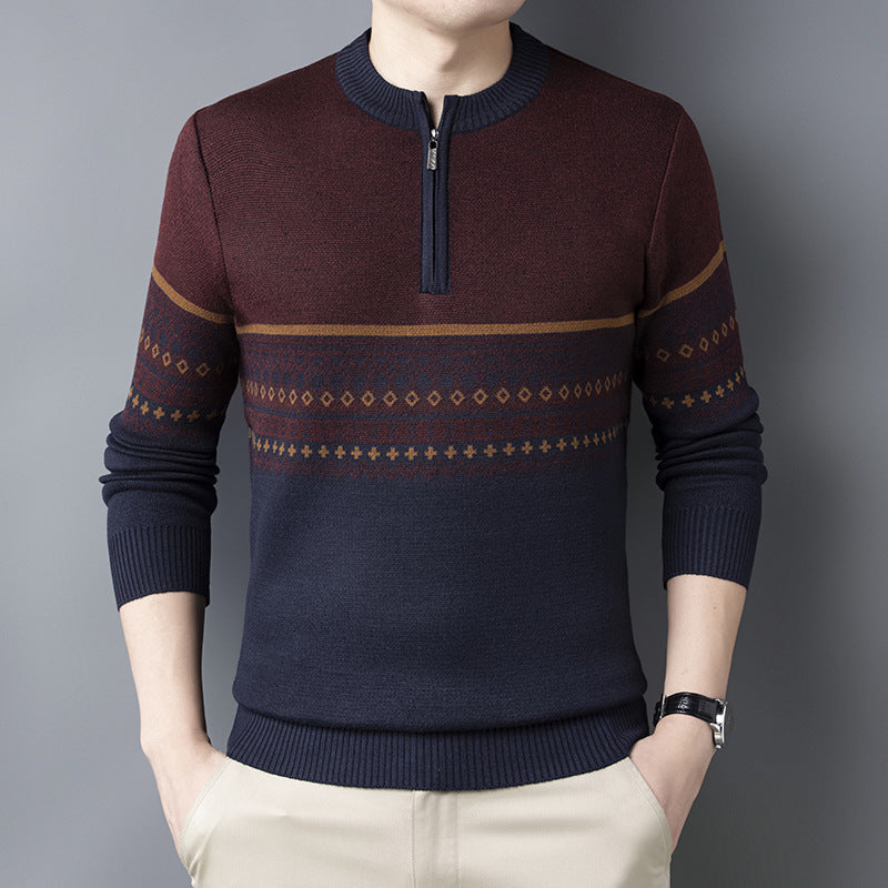 men's half turtleneck bottoming sweater, view 3 - MRSLM