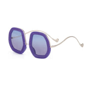 oversized diamond polygon sunglasses, view 3 - MRSLM