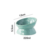 ceramic cat food and water bowl, view 2 - MRSLM