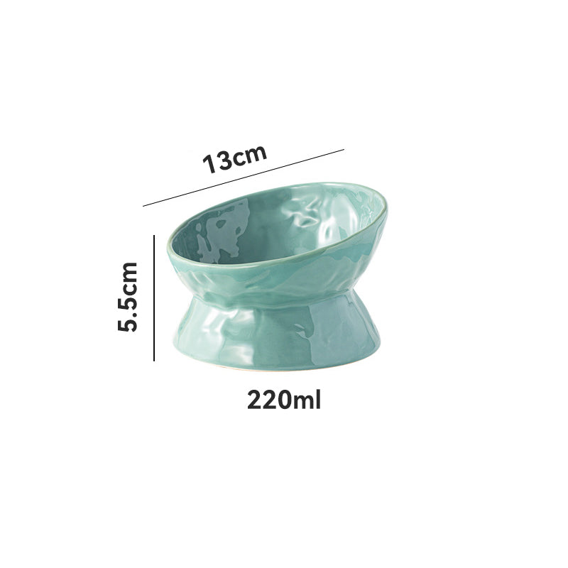ceramic cat food and water bowl, view 2 - MRSLM