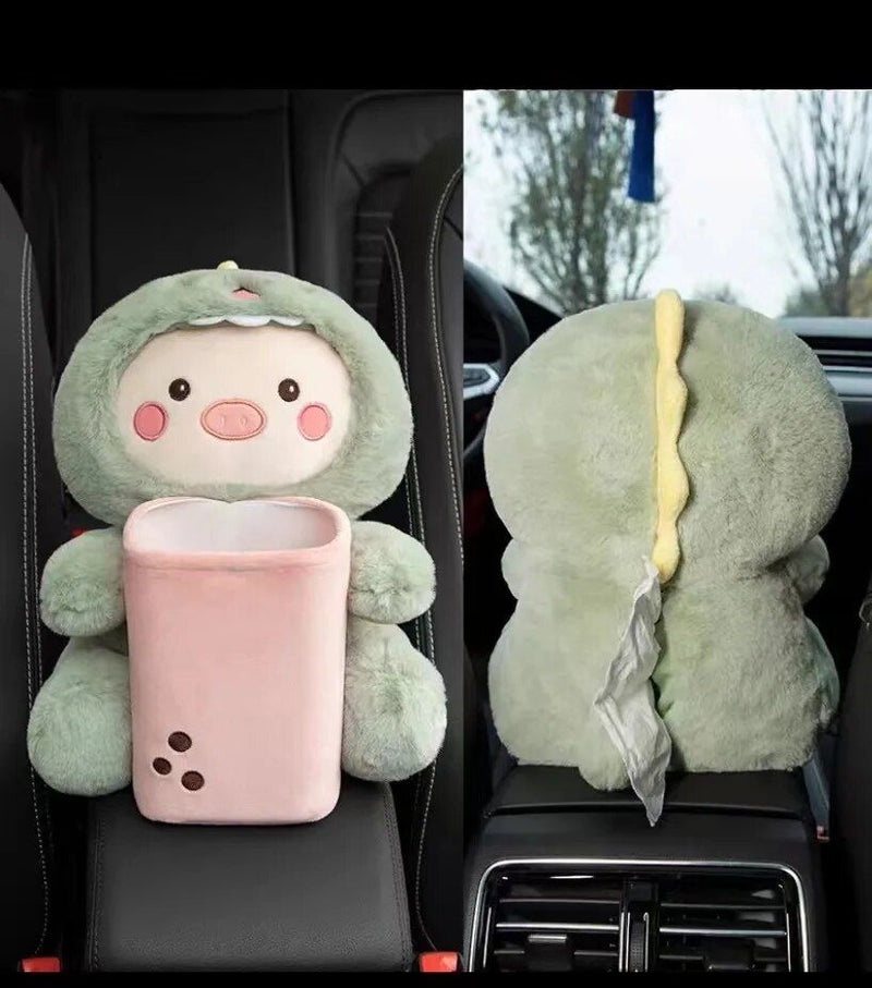 Plush cartoon car tissue holder, view 3 - MRSLM