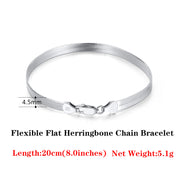 s925 silver flat snake bracelet, view 12 - MRSLM