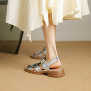 square toe chunky heel gladiator sandals, view 23 - MRSLM