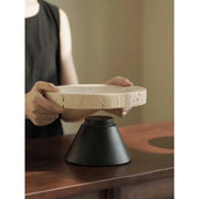 travertine pedestal bowl, view 7 - MRSLM
