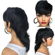 human hair wig with bangs, view 4 - MRSLM