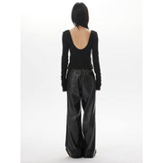 backless long sleeve slim top, view 5 - MRSLM