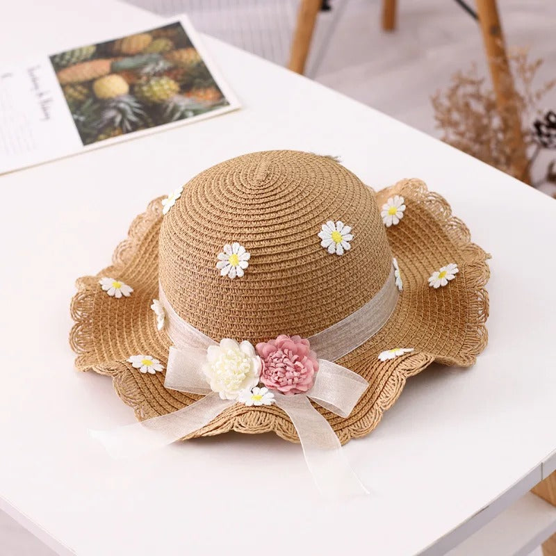 kids daisy sun hat and handbag set, view 9 - MRSLM