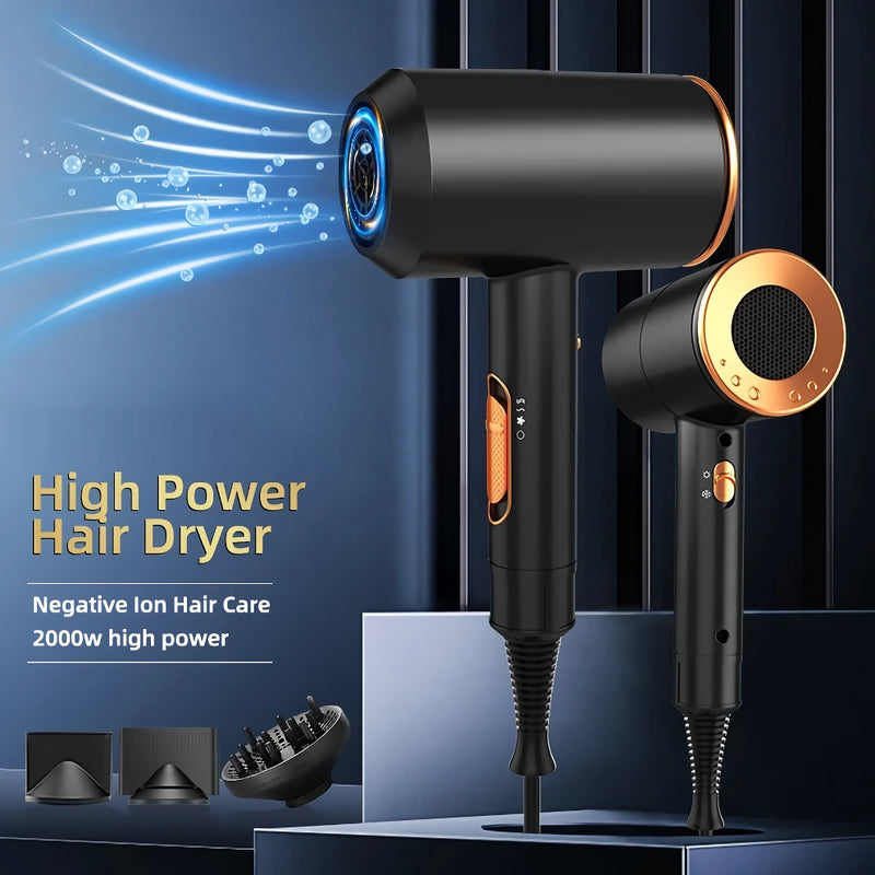 high-speed negative ion hair dryer with diffuser, view 3 - MRSLM