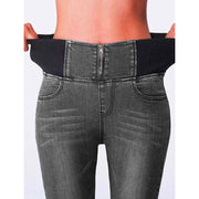 Women's high waist slim fit jeans, view 3 - MRSLM