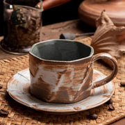 japanese retro ceramic coffee cup and saucer set - MRSLM