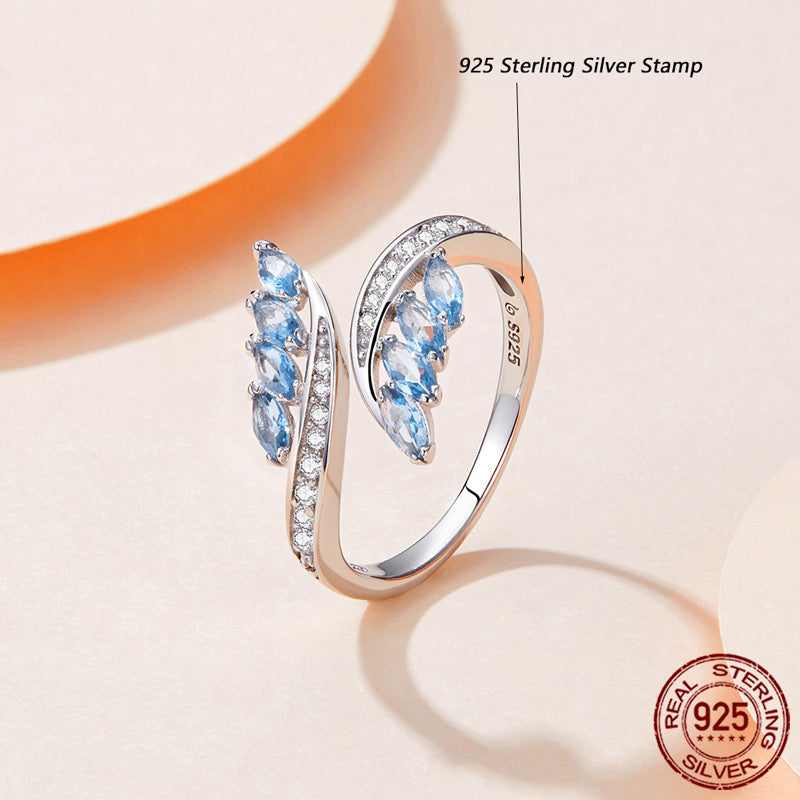 women's silver irregular gemstone ring, view 3 - MRSLM