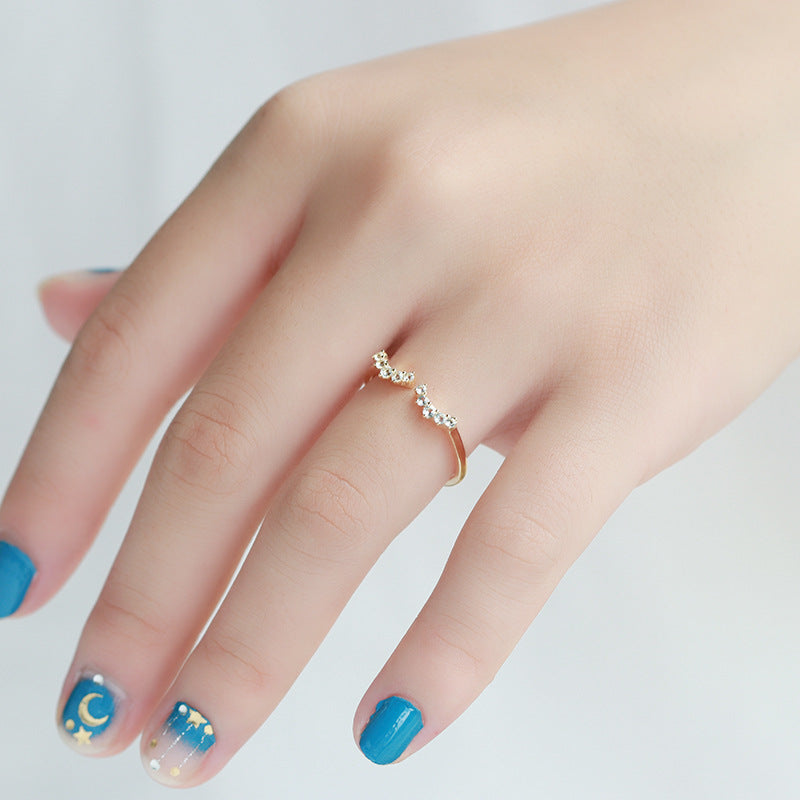 sterling silver eyelash open zircon ring - MRSLM