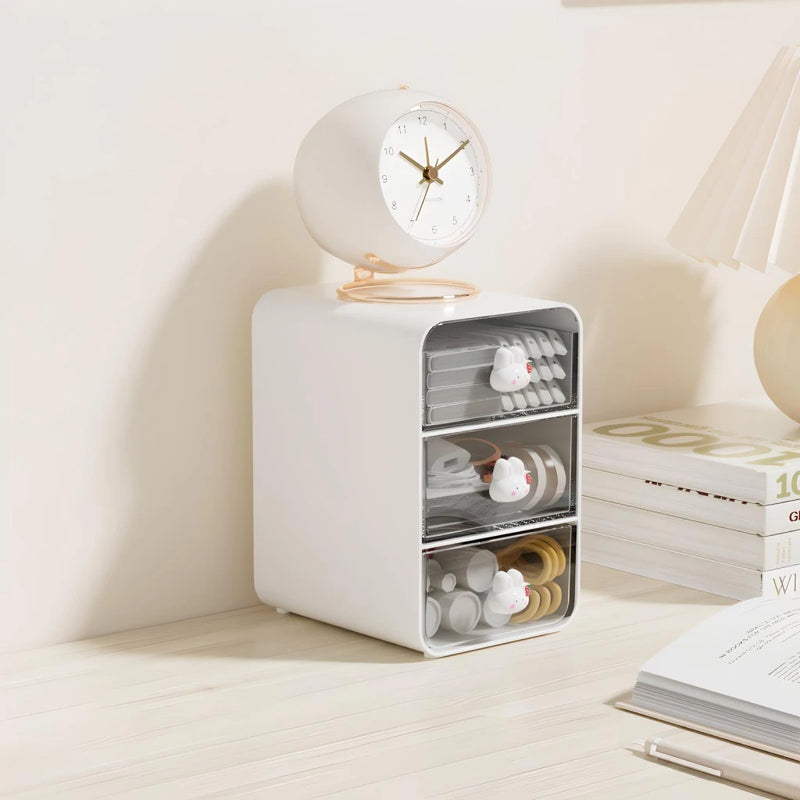 clear acrylic desk organizer with drawers, view 2 - MRSLM