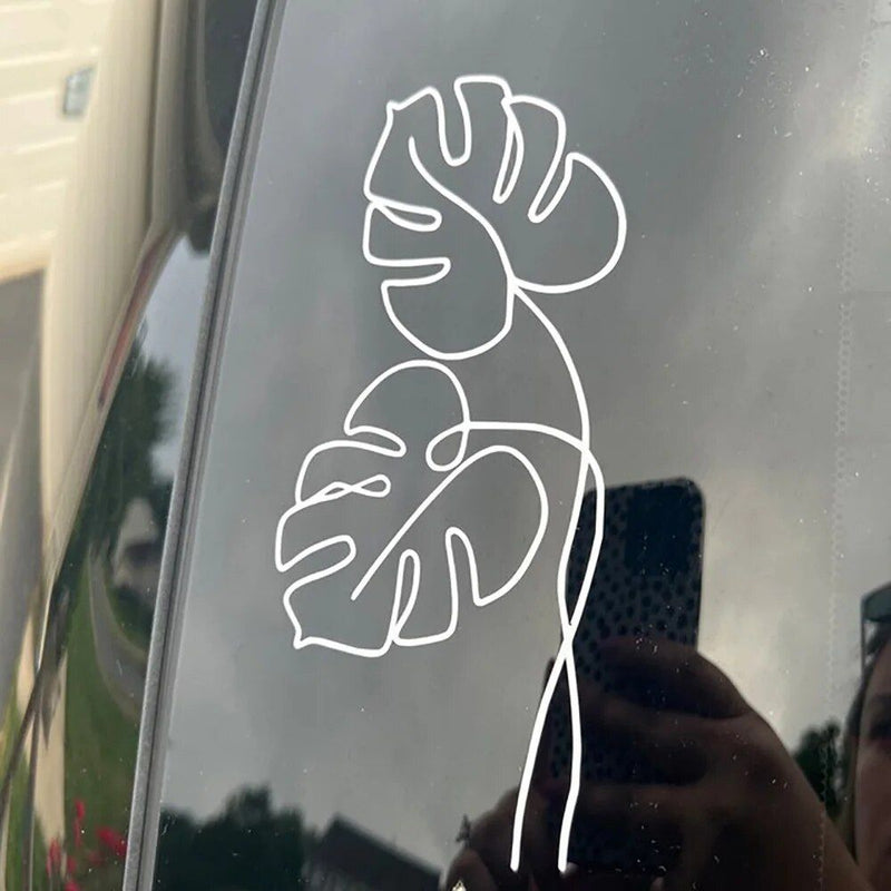 Monstera leaf vinyl decal, view 3 - MRSLM