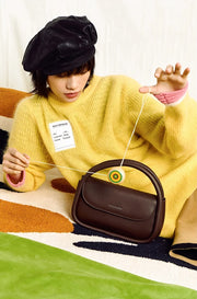 large soft split leather shoulder bag, view 12 - MRSLM