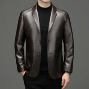 sheepskin suit collar leather jacket, view 4 - MRSLM