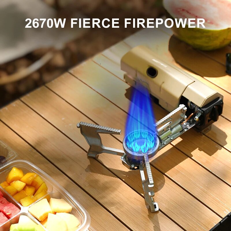 portable folding camping gas stove, view 2 - MRSLM