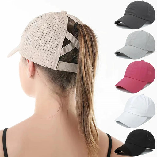 summer mesh ponytail baseball cap - MRSLM