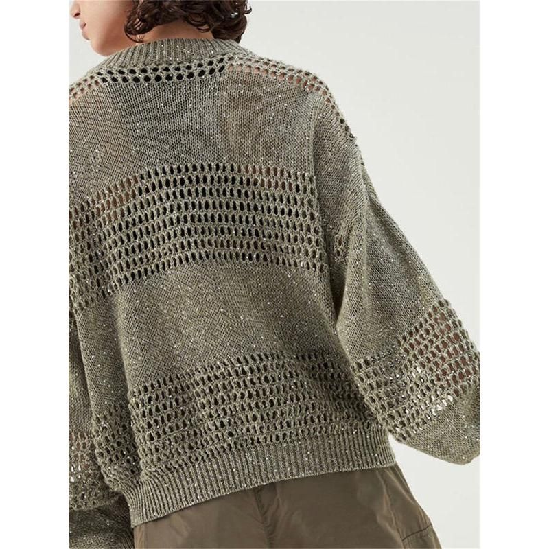 sequin linen cardigan, view 2 - MRSLM