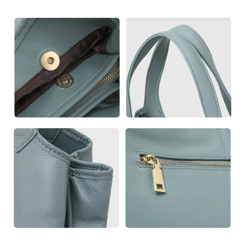 genuine leather tote bag, view 8 - MRSLM