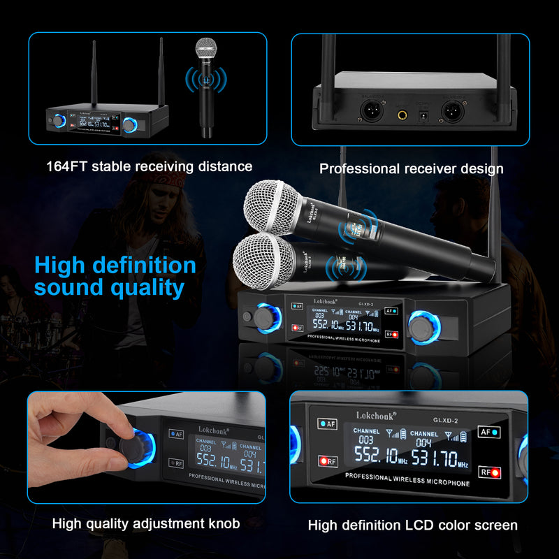 dual channel wireless microphone system, view 6 - MRSLM