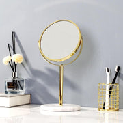 natural marble 360 rotating makeup vanity mirror - MRSLM