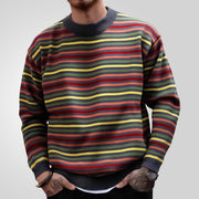Round neck thickened striped jumper, view 3 - MRSLM