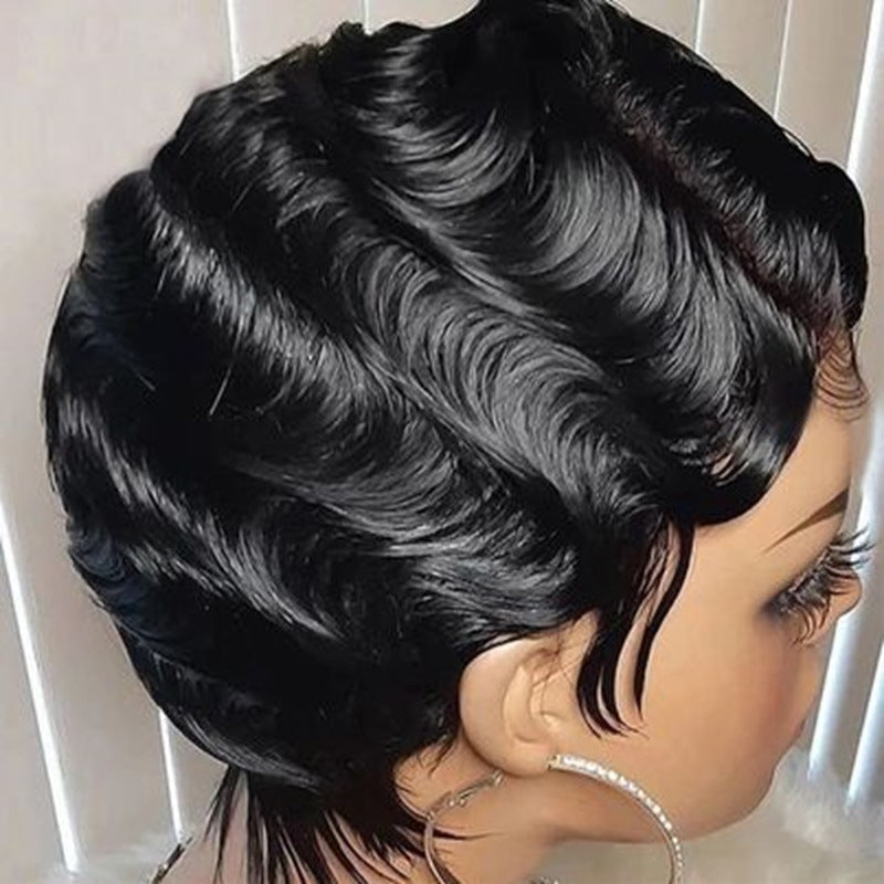 human hair pixie cut bob wig, view 5 - MRSLM