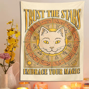 Sun moon cat tapestry wall hanging, view 8 - MRSLM