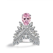 silver crown feather ring, view 6 - MRSLM