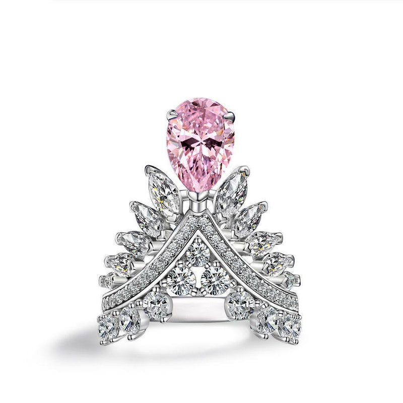 silver crown feather ring, view 6 - MRSLM