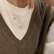 women's silver bear pendant necklace, view 4 - MRSLM