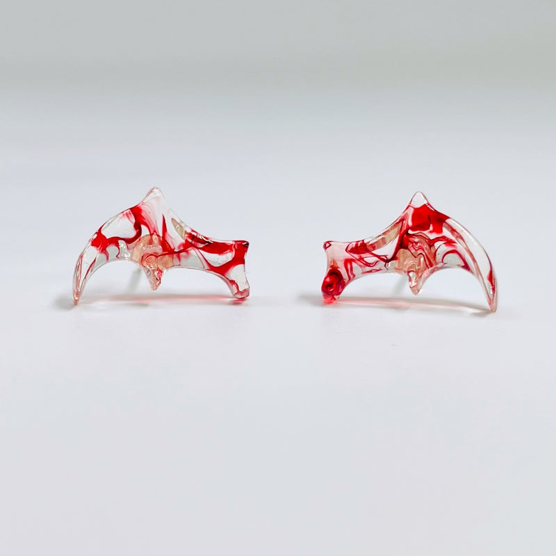 handmade devil wings ear studs, view 3 - MRSLM