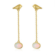 natural opal bird hammer earrings, view 3 - MRSLM