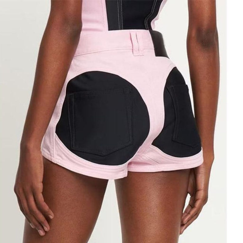 High-waist slim fit denim shorts - MRSLM