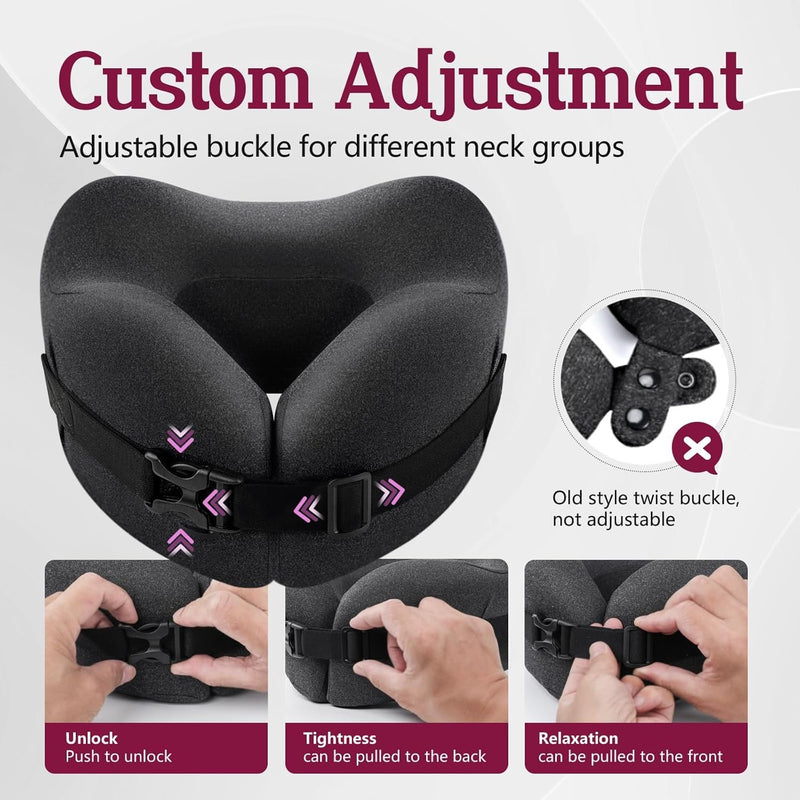 memory foam travel neck pillow, view 6 - MRSLM